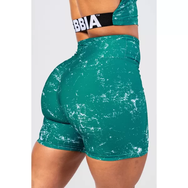  Pantaloni scurți HAMMIES 615 VERDE Nebbia cu talie înaltă de 5 inci 
