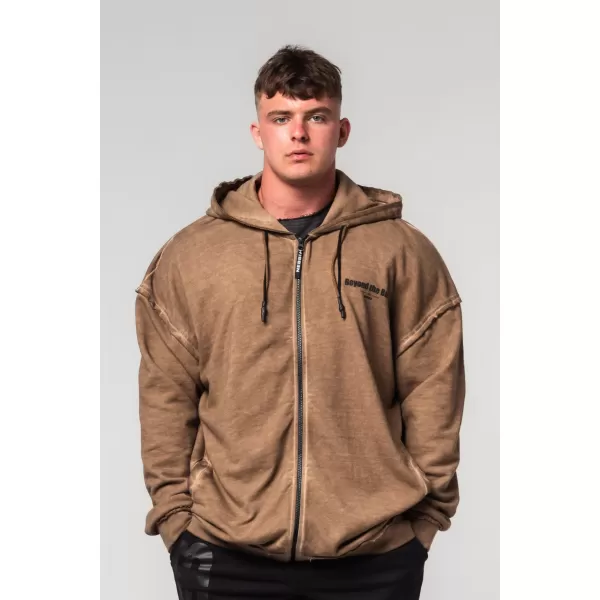  Hanorac spălat cu fermoar GYM BRO 362 LIGHT BROWN Nebbia 