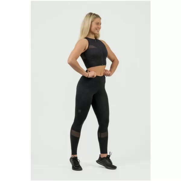  Crop top damă cu susținere ridicată INTENSE Mesh 842 BLACK Nebbia 