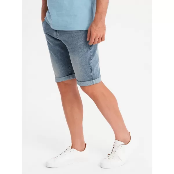  Pantaloni scurţi OMBRE OM-SRDS-0164 ALBASTRU DESCHIS 