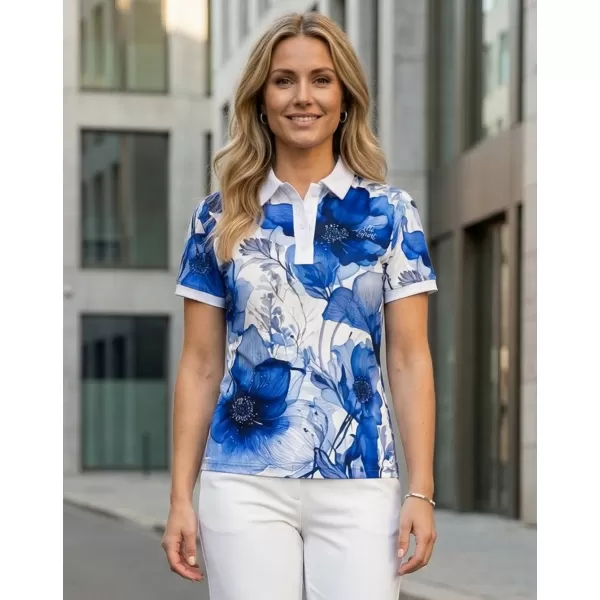  Tricou funcțional pentru femei cu guler premium ALTISPORT VOJ/ALW102TR05 NAVY/ALB 