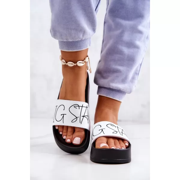  Papuci de modă pentru femei BIG STAR JJ274A275 WHITE Pantofi Big Star 