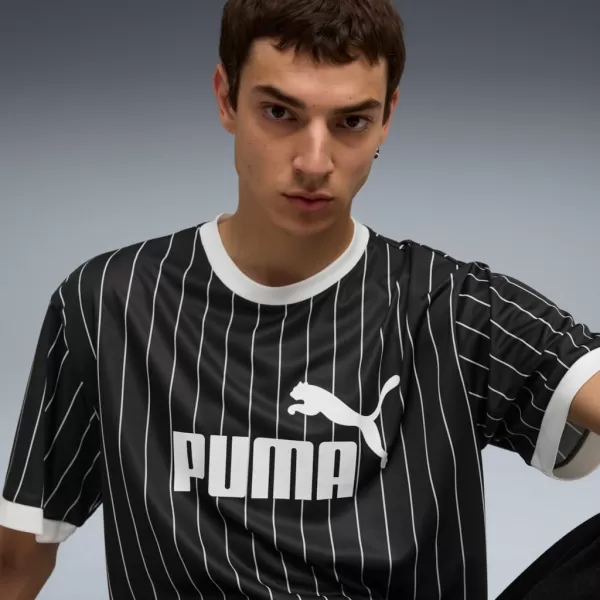  Tricou pentru bărbați PUMA ESS STRIPED JERSEY 688263-01 NEGRU 