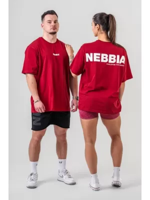 Tricou supradimensionat GYM ESSENTIALS 381 DARK RED Nebbia