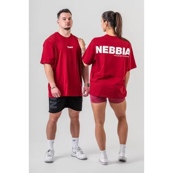  Tricou supradimensionat GYM ESSENTIALS 381 DARK RED Nebbia 