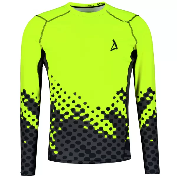  Tricou de compresie funcțională pentru bărbați cu premium cu mânecă lungă ALTISPORT VOJ/ALM109TR03 GALBEN FLUO 