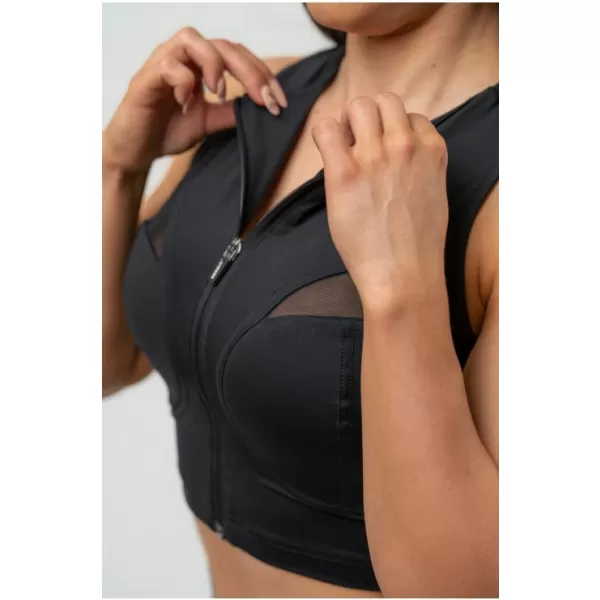  Crop top damă cu susținere ridicată INTENSE Mesh 842 BLACK Nebbia 