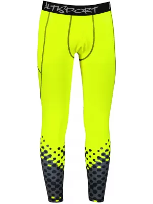 Jambiere sport lungi premium pentru bărbați ALTISPORT VOJ/ALM109LEG01 GALBEN FLUO