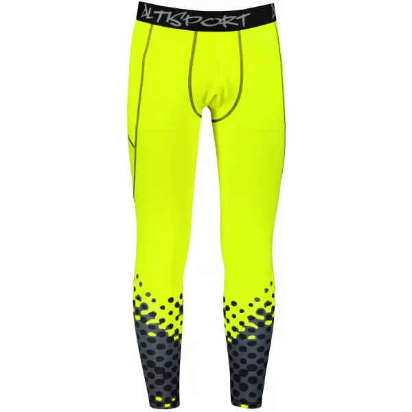  Jambiere sport lungi premium pentru bărbați ALTISPORT VOJ/ALM109LEG01 GALBEN FLUO 