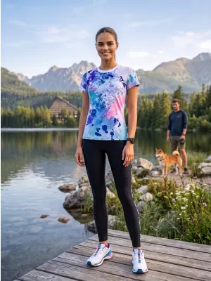 Tricou funcțional premium pentru femei ALTISPORT VOJ/ALW055TR01 VIOLET/ALBASTRU