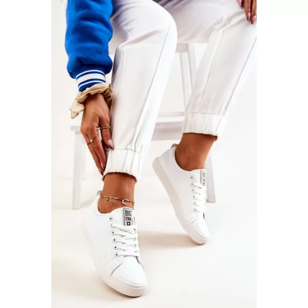  Tenisi de dama din piele BIG STAR JJ274311 WHITE Pantofi Big Star 