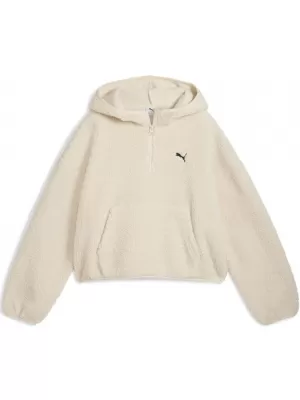 Panoul pentru doamne PUMA WARDROBE ESS OVERSIZED POLAR FLEECE HOODIE 632048-87 ALB