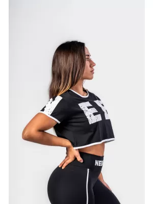Tricou crop top GAME ON 610 BLACK Nebbia