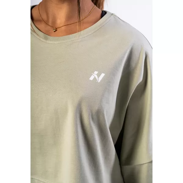  Tricou crop oversize JUST FLOW 431 VERDE DESCHIS Nebbia 