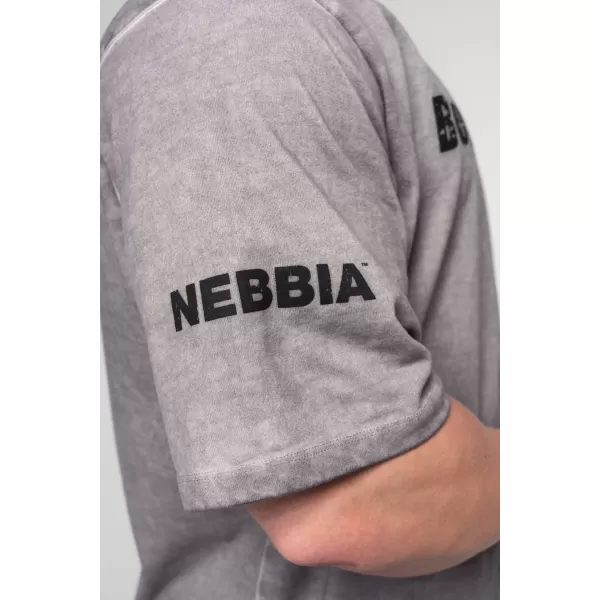  Tricou greu din bumbac spălat GRIND 370 LIGHT GREY Nebbia 