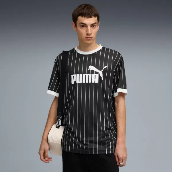  Tricou pentru bărbați PUMA ESS STRIPED JERSEY 688263-01 NEGRU 
