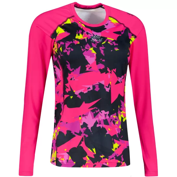  Tricou funcțional pentru femei cu mâneci lungi premium ALTISPORT VOJ/ALW110TR03 ROZ -BLACK 