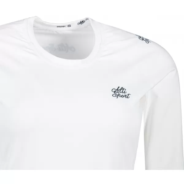  Tricou funcțional pentru femei cu mâneci lungi premium ALTISPORT VOJ/ALW109TR03 ALB -ȘI -BLACK 
