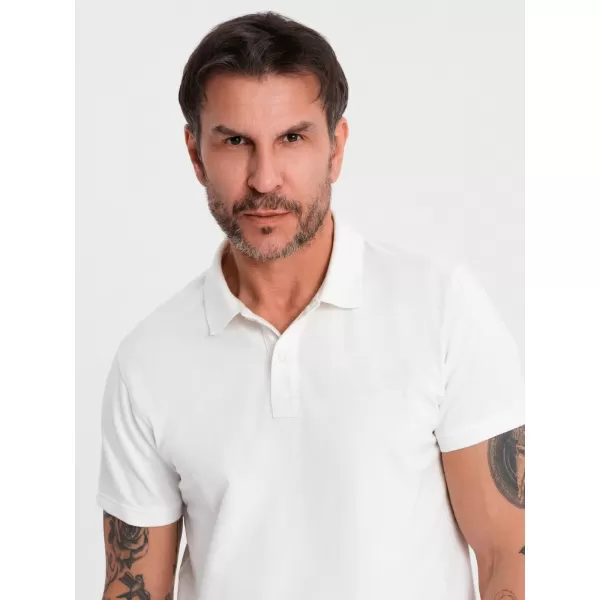  Tricou pentru bărbați OMBRE OM-POSS-0103 ECRU 