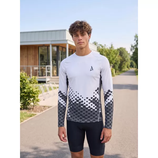  Tricou de compresie funcțională pentru bărbați cu premium cu mânecă lungă ALTISPORT VOJ/ALM109TR03 ALB 