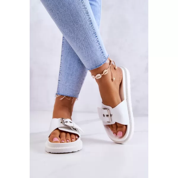  Papuci de modă pentru femei BIG STAR JJ274A309 WHITE Pantofi Big Star 