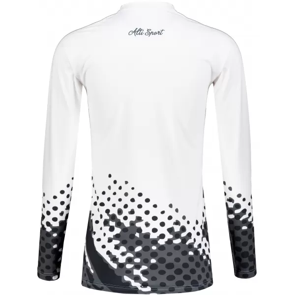  Tricou funcțional pentru femei cu mâneci lungi premium ALTISPORT VOJ/ALW109TR03 ALB -ȘI -BLACK 