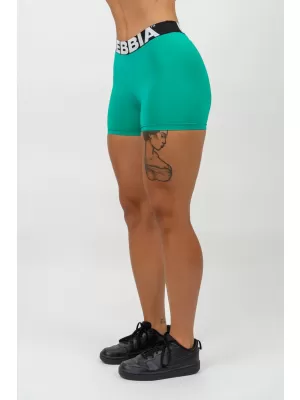 Pantaloni scurți fitness cu talie înaltă GLUTE PUMP 240 VERDE Nebbia