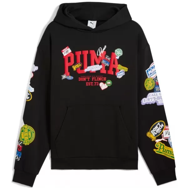  Panoul pentru bărbați PUMA HOOPERHOTLINE PULLOVER HOODIE 632827-02 NEGRU 