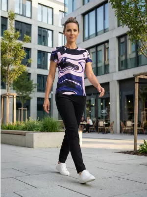 Tricou funcțional premium pentru femei ALTISPORT VOJ/ALW099TR01 MOV NEGRU
