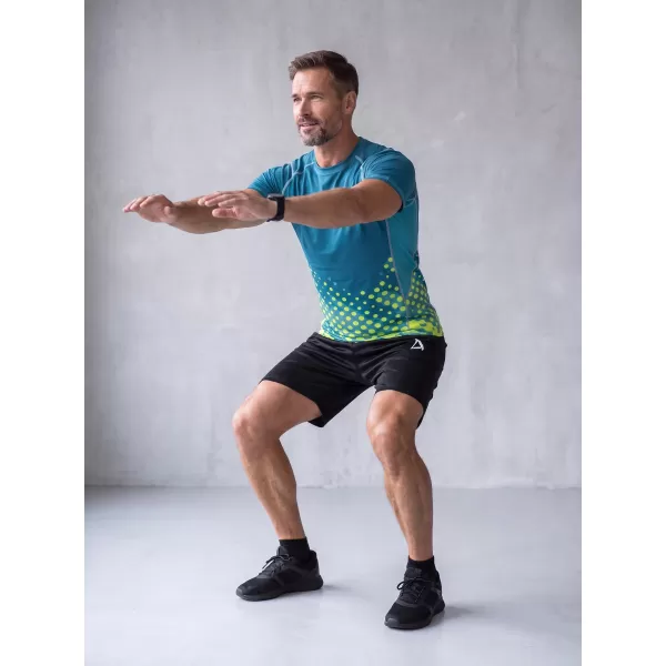 Compresia funcțională a bărbaților T -thirt premium ALTISPORT VOJ/ALM109TR04 EMERALD-FLUO 
