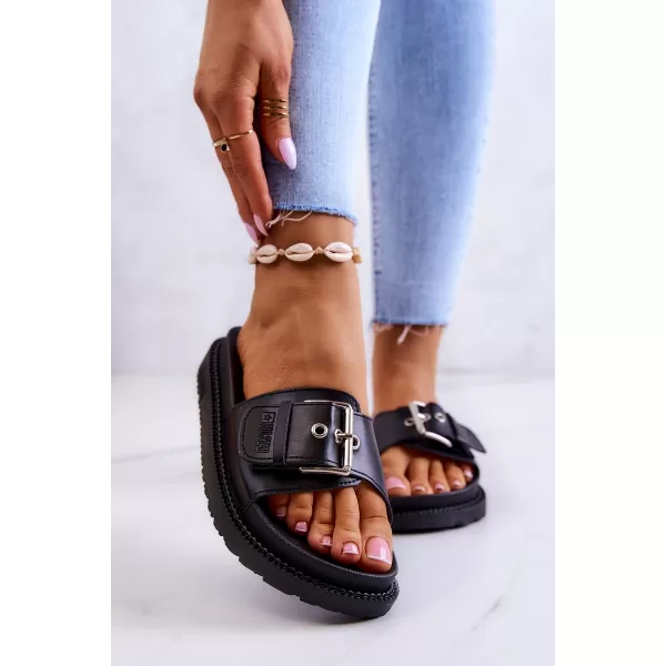  Papuci de modă pentru femei BIG STAR JJ274A307 BLACK Pantofi Big Star 