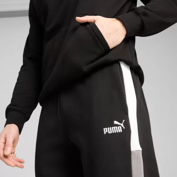  Pantaloni de trening pentru bărbați PUMA ESS BLOCK SWEATPANTS FL CL 684688-01 NEGRU 