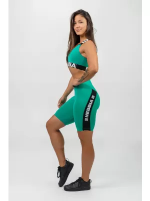 Pantaloni scurți de ciclism cu talie înaltă ICONIC 238 VERDE Nebbia