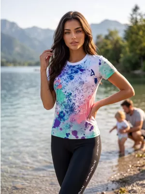 Tricou funcțional premium pentru femei ALTISPORT VOJ/ALW055TR01 VIOLET/VERDE
