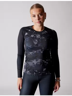 Tricou funcțional pentru femei cu mâneci lungi premium ALTISPORT VOJ/ALW110TR03 NEGRU