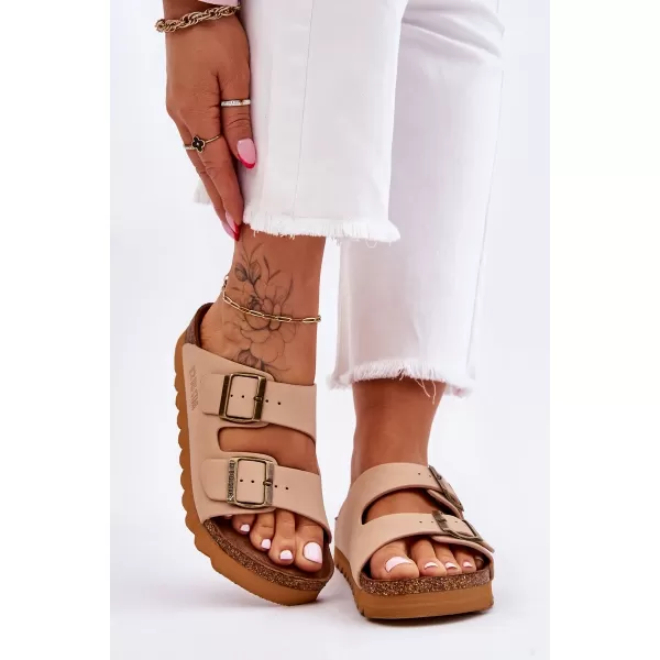  Papuci dama BIG STAR LL274745 BEJ Pantofi Big Star 