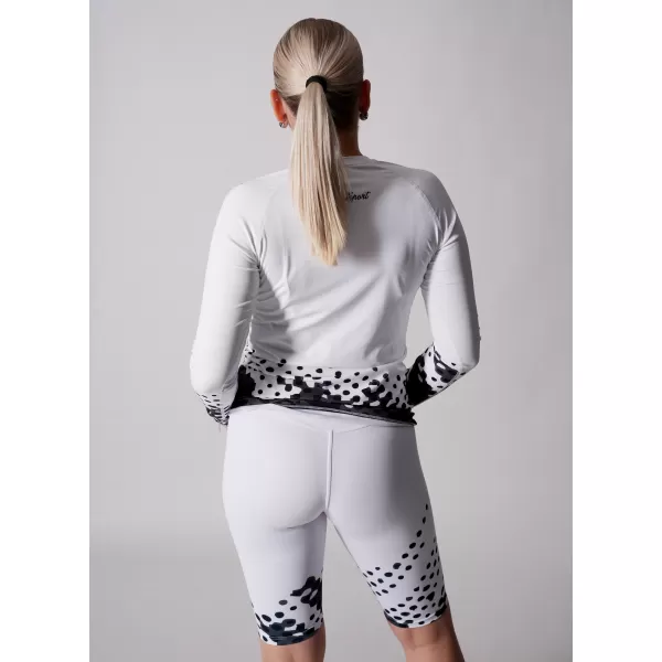  Tricou funcțional pentru femei cu mâneci lungi premium ALTISPORT VOJ/ALW109TR03 ALB -ȘI -BLACK 
