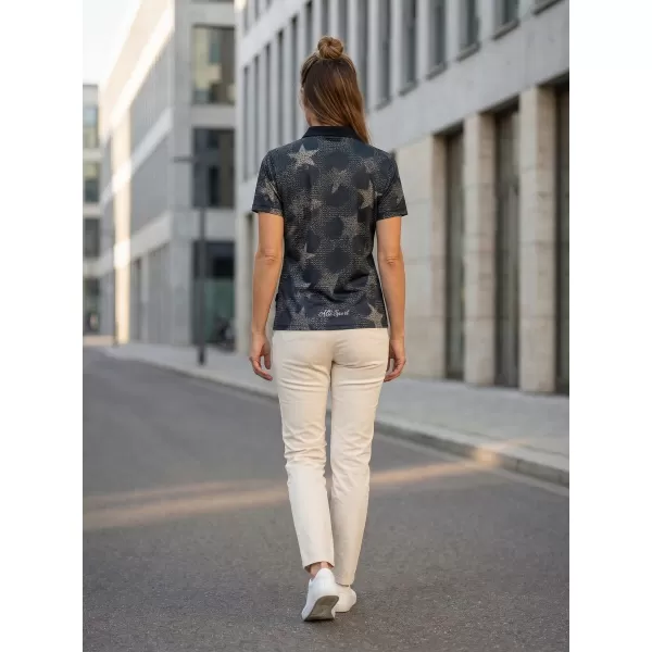  Tricou funcțional pentru femei cu guler premium ALTISPORT VOJ/ALW111TR05 STELE 