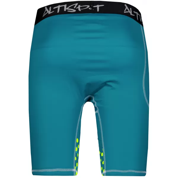  Jambiere sport pentru bărbați pe genunchii premium ALTISPORT VOJ/ALM109LEG02 EMERALD-FLUO 