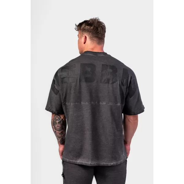  Tricou supradimensionat spălat NU SHORTCUTS 369 NEGRU Nebbia 