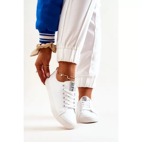  Tenisi de dama din piele BIG STAR JJ274311 WHITE Pantofi Big Star 