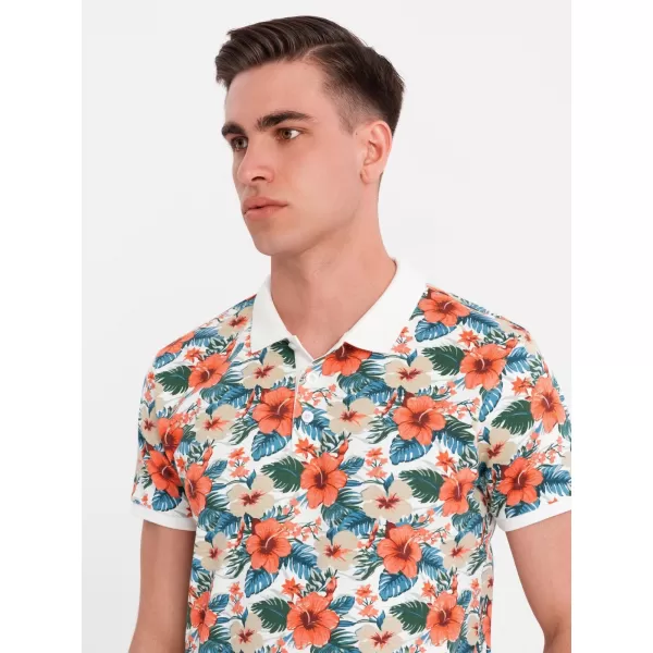  Tricou pentru bărbați OMBRE OM-POSS-0149 ALB 