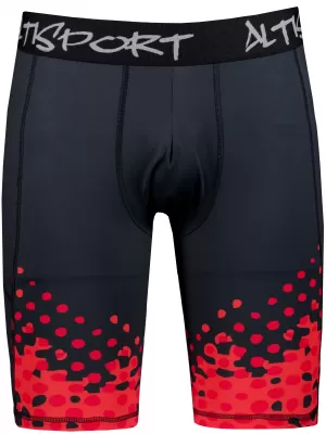 Jambiere sport pentru bărbați pe genunchii premium ALTISPORT VOJ/ALM109LEG02 ROȘU/NEGRU