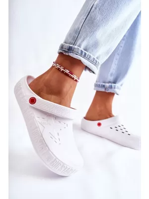 Papuci slip-on dama BIG STAR II275003 WHITE Pantofi Big Star