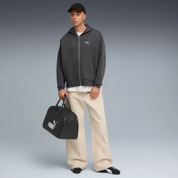  Panoul pentru bărbați PUMA WARDROBE ESS BOXY FULL-ZIP HOODIE DK 632066-44 GRI 