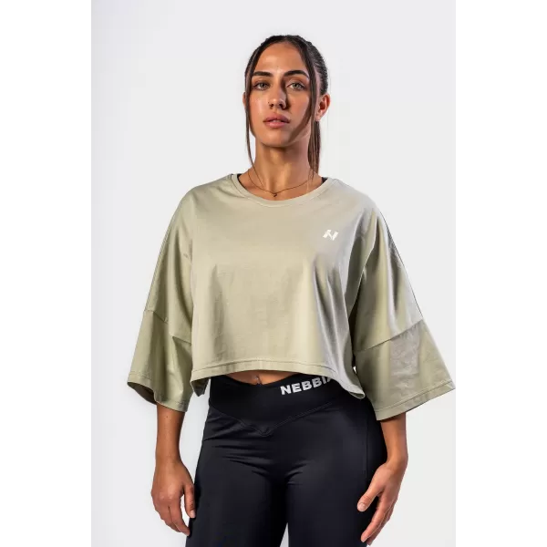  Tricou crop oversize JUST FLOW 431 VERDE DESCHIS Nebbia 