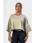 Tricou crop oversize JUST FLOW 431 VERDE DESCHIS Nebbia