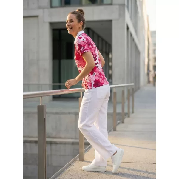  Tricou funcțional pentru femei cu guler premium ALTISPORT VOJ/ALW111TR05 FLORI ROZ 