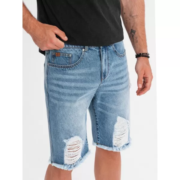  Pantaloni scurţi OMBRE OM-SRDS-0157 ALBASTRU DESCHIS 