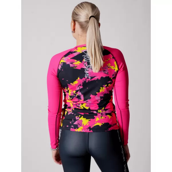  Tricou funcțional pentru femei cu mâneci lungi premium ALTISPORT VOJ/ALW110TR03 ROZ -BLACK 